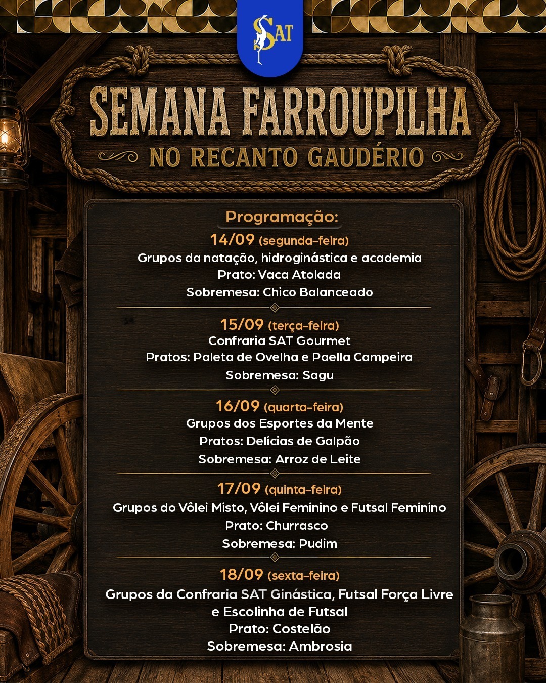 A Semana Farroupilha vai agitar o Recanto Gaudério
